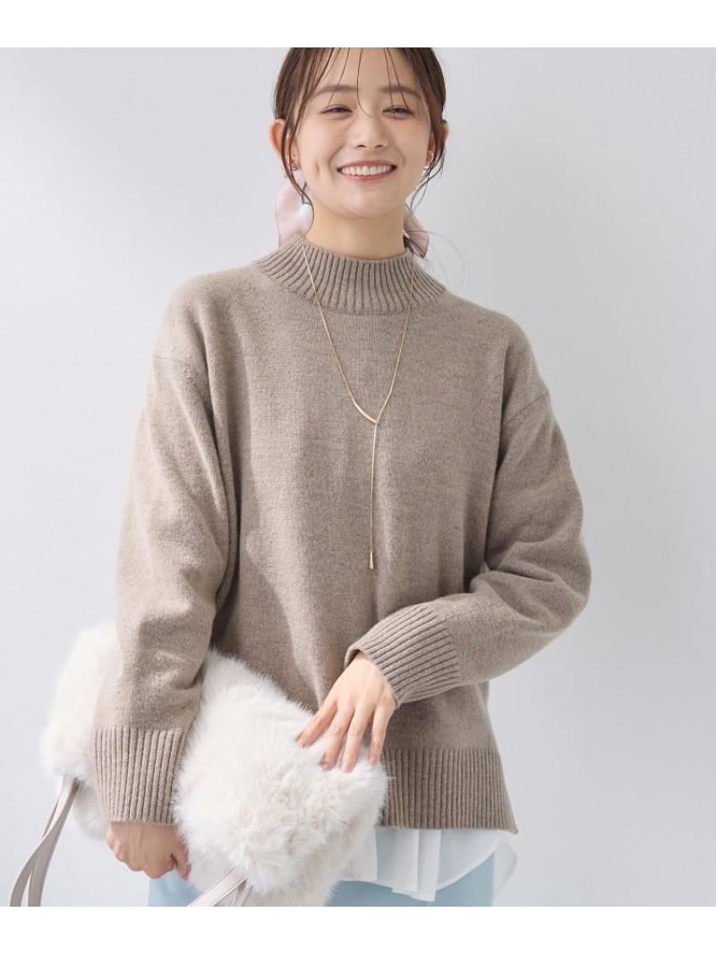 【SALE／30%OFF】【カシミヤ混】ミドルゲージ ハイネックニット INDIVI インディヴィ トップス ニット ブラック ブルー レッド【RBA_E】【送料無料】[ Fashion]｜INDIVI
