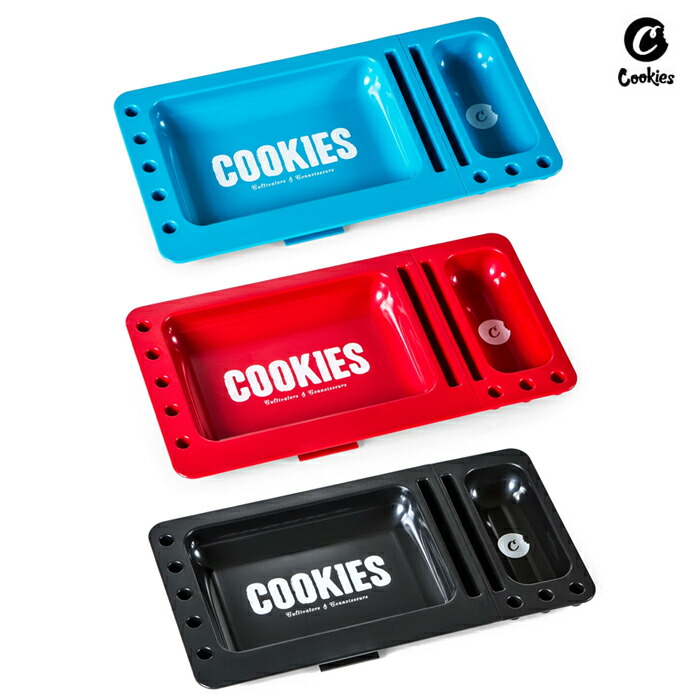 【楽天市場】【送料無料】COOKIES ROLLING TRAY【BLUE/BLACK/RED】(COOKIES SF 通販 服 ローリング トレイ 巻きタバコ 灰皿 小物入れ)：Indoor