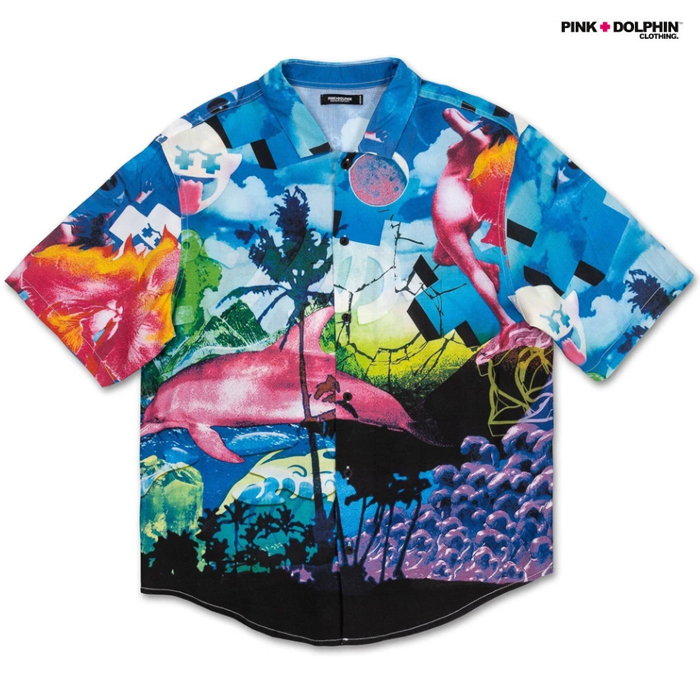 50 Off Color M L Xl Pink Shirts Multi Open Ocean Realize Clothing Dolphin 送料無料 Pink Dolphin シャツ ボタン オープン ピンクドルフィン ショートスリーブ 半袖 大きいサイズ メンズ 通販 服 ピンクのイルカ Clothing Pd j 008 Www