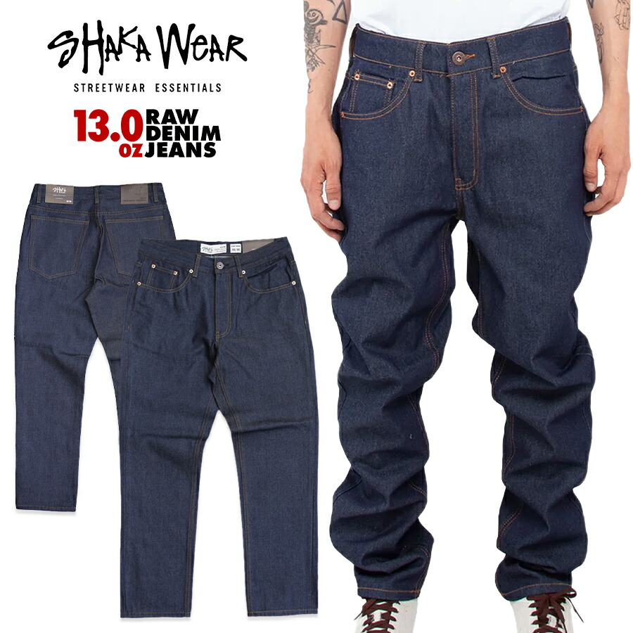 楽天市場】【送料無料】SHAKA WEAR 13.0 OZ DENIM JEANS【BLACK