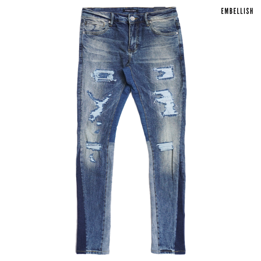 楽天市場】【送料無料】BLEU NOIR DISTRESSED JEANS【WASH BLUE