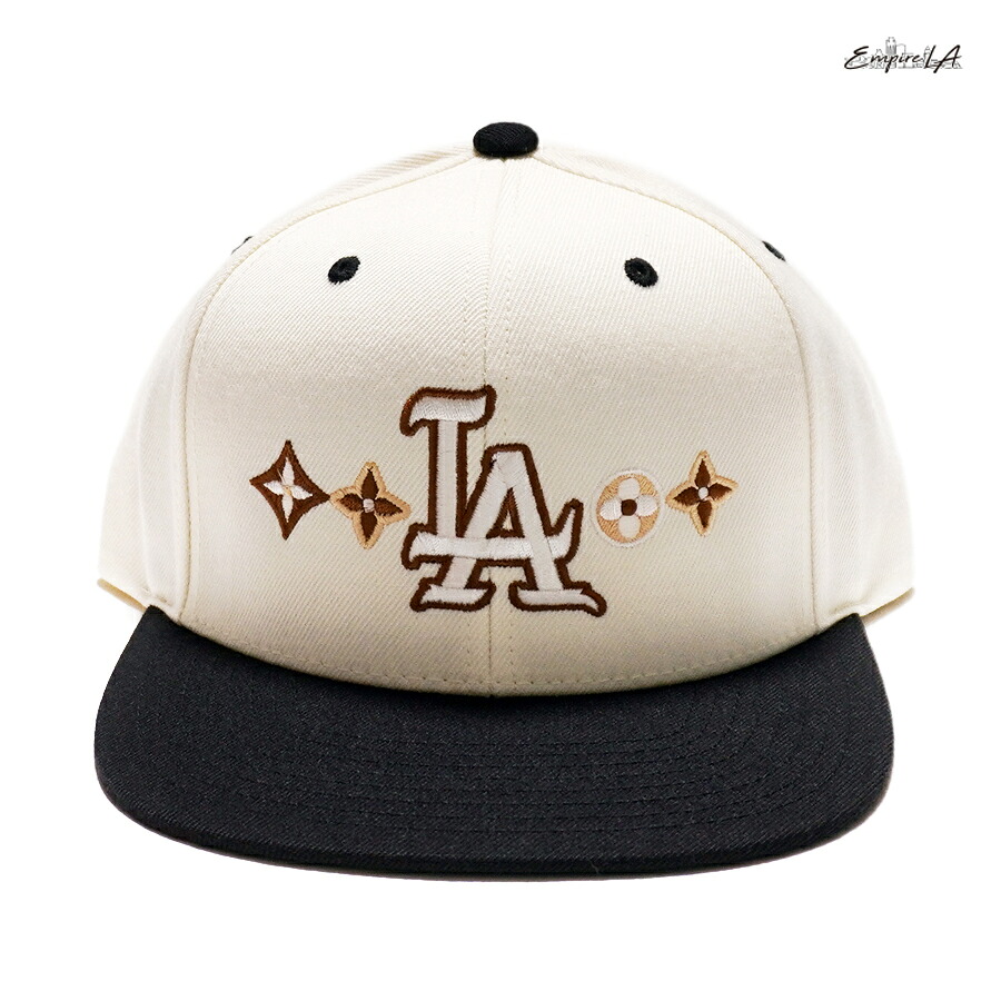 【送料無料】EMPIRE LA SNAPBACK CAP【NATURAL×BLACK】 (通販 キャップ 帽子 スナップバック ベースボールキャップ ロゴ LA)