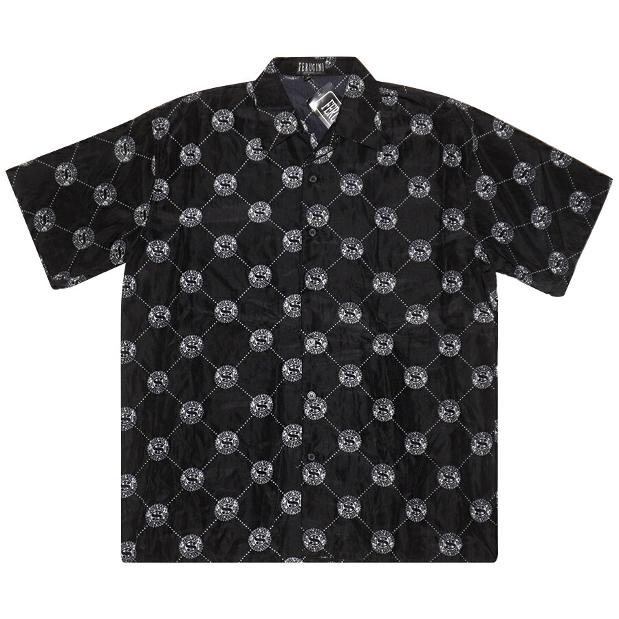 FB County ブラック シャツ XL FB County Short Sleeve Checker Zip Shirt