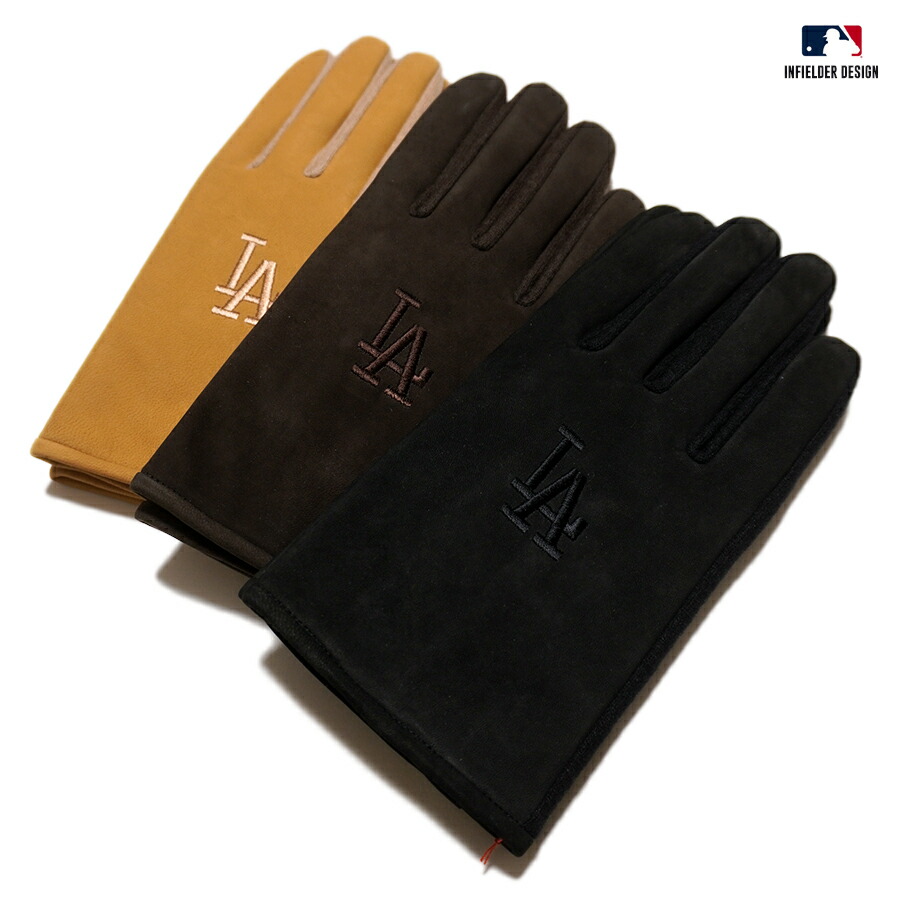 【SPECIAL PRICE★貨物輸送無料】INFIELDER DESIGN MLB LOS ANGELES DODGERS NUBACK GLOVE【BLACK/BROWN/CAMEL】(インフィールダーデザイン 通信販売 グローブ 地球儀 ヌバック 天使の都市 天使の都市 ドジャース ロゴタイプ 大リーグ競技団体)