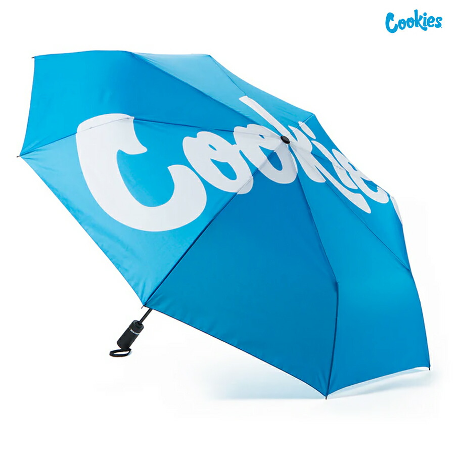 【送料無料★ラスト1点】COOKIES ORIGINAL LOGO UMBRELLA【BLUE】(クッキーズ アパレル 服 通販 折り畳み傘 アンブレラ 小物 グッズ ロゴ)｜Indoor Class Online Store