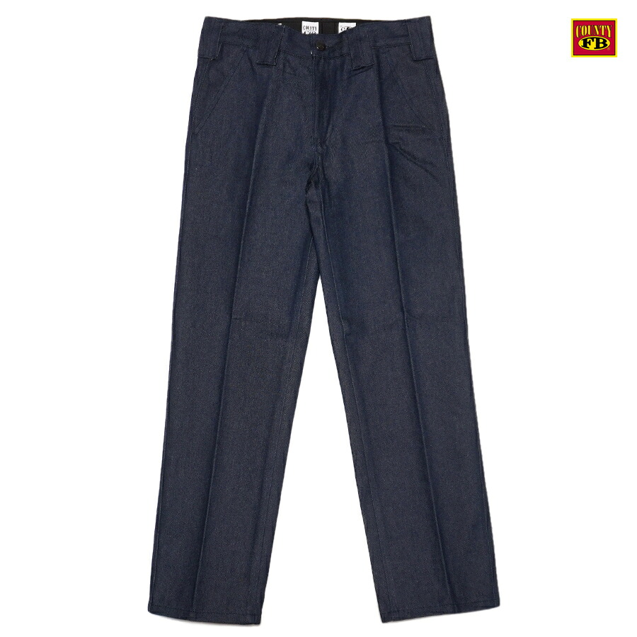 【送料無料】FB COUNTY HARD DENIM PANTS【BLUE】 (30inch・32inch・34inch・36inch・38inch)(エフビーカウンティ 服 通販 メンズ 大きいサイズ デニム パンツ ジーンズ ノンウォッシュ シンプル ロングパンツ ジーパン)