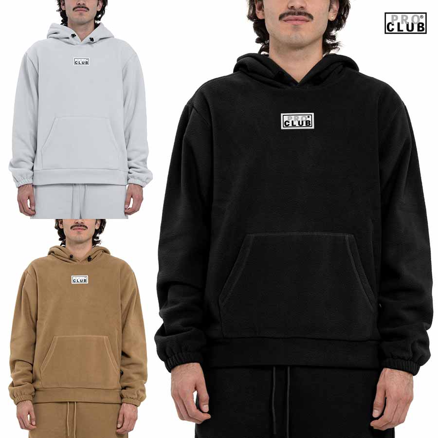 【SPECIAL PRICE★送料無料】PRO CLUB POLAR FLEECE HOODIE【BLACK/GRAY/TAUPE】(M・L・XL・2XL)(プロクラブ 通販 大きいサイズ フリース パーカー フード フーディー ロゴ シンプル 無地)｜Indoor Class Online Store