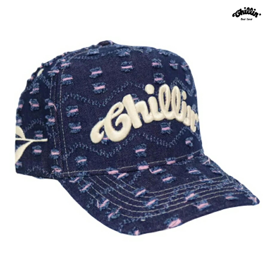 【送料無料】CHILLIN CRASH DENIM SNAPBACK CAP【NAVY】 (チリン 通販 服 帽子 キャップ スナップバック デニム ロゴ)