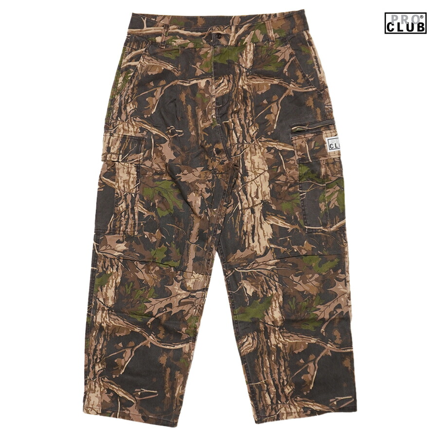 【送料無料】PRO CLUB HEAVYWEIGHT TWILL PLEATED CARGO PANT【CAMOUFLAGE】 (S・M・L・XL)(プロクラブ 通販 大きいサイズ カーゴパンツ カモフラージュ 迷彩)