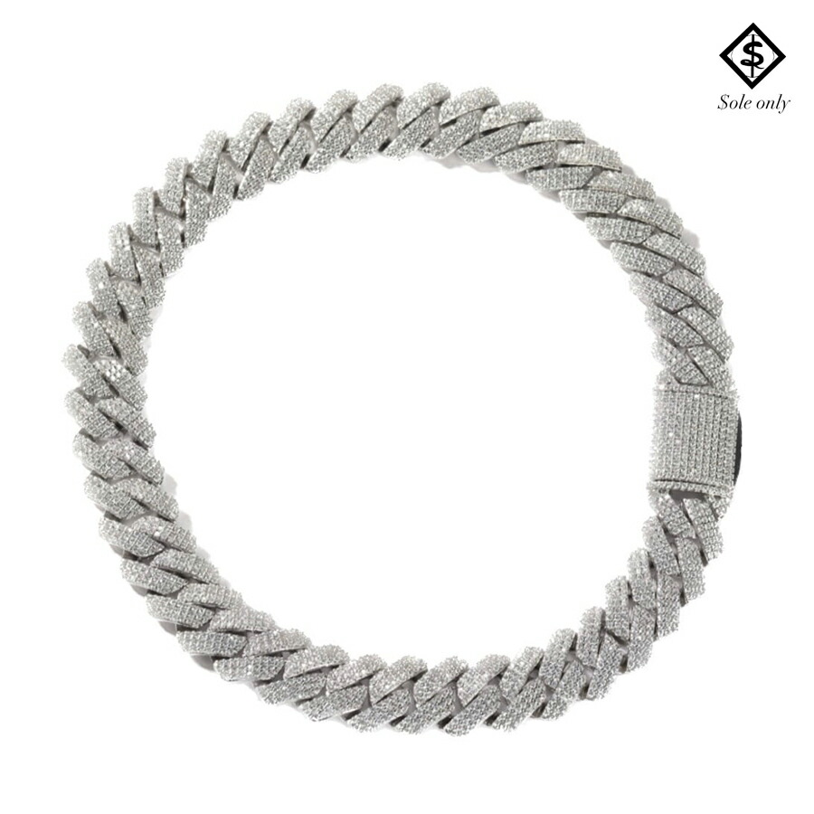 【貨物輸送無料】$OLE ONLY CUBAN CHAIN NECKLACE-20inch-【SILVER】(ソールオンリー 通信販売 首飾り チェーン店 キューバ共和国ンチェーン 佩び物 宝飾品 HIPHOP 御居処跳ねる SOLE ONLY)