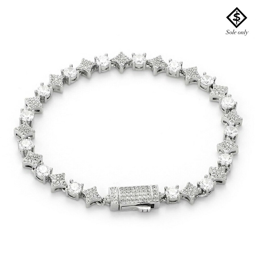 【貨物輸送無料】$OLE ONLY STARLINK BRACELET-7inch-【SILVER】(ソールオンリー 通信販売 腕輪 チェーン店 庭球チェーン店 佩び物 宝飾品 HIPHOP 御居処跳ねる SOLE ONLY)