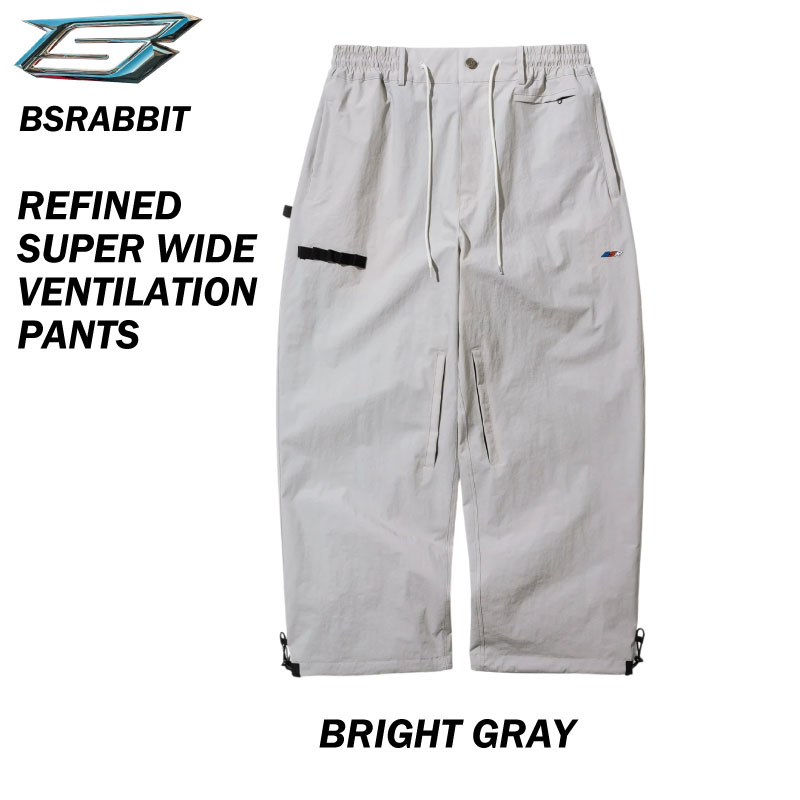 BSRABBIT ビエスラビット Refined Super Wide Ventilation Pants - Bright Gray メンズ レディース スキーの板 スノーボード お召しもの ズボン下