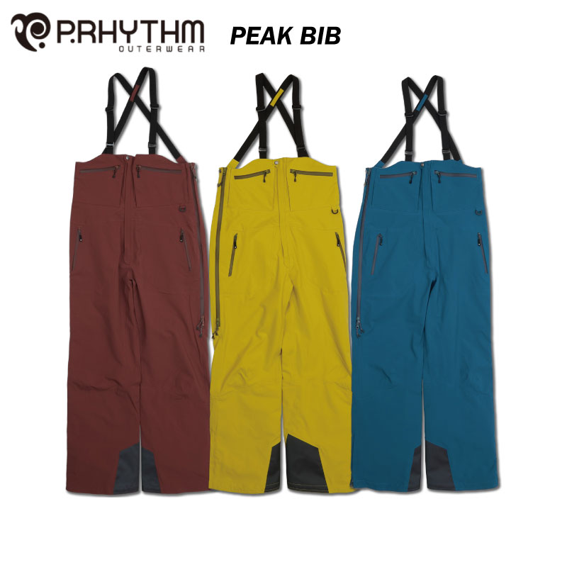 【22％OFF】P.RHYTHM プリズム PEAK BIB  ピークビブ メンズ レディース スノーボード スキーの板 御召しもの ズボン下 ビブ うしろ側カントリー 黒色火薬