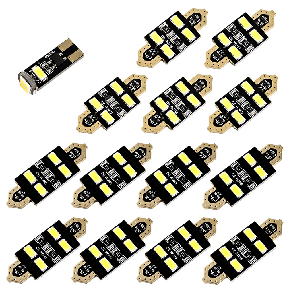 BMW E39 5シリーズセダン 純正ナビ付車 [H8-H15] LED ルームランプ 金メッキ キャンセラー内蔵 SMD 56発 14点セット