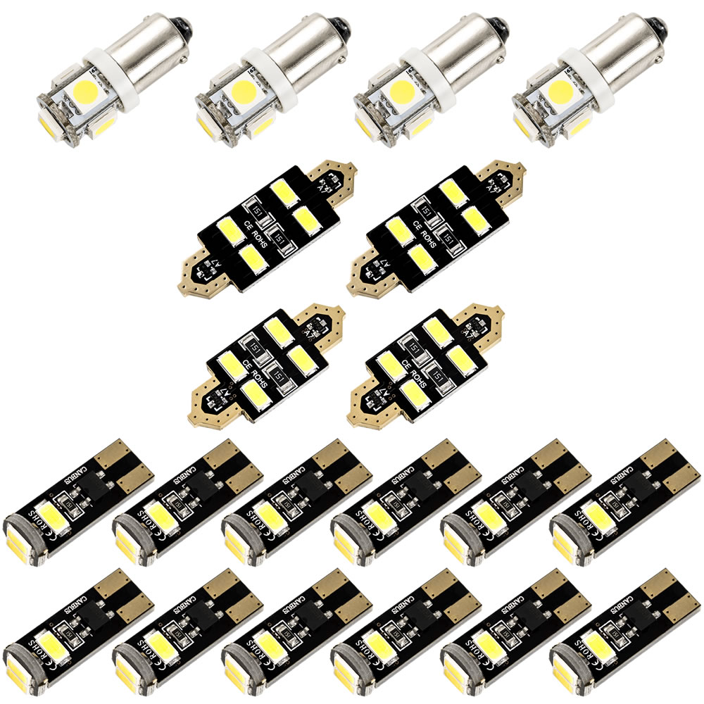 アウディ 8E A4/S4/RS4 (B7) アバント [H17.2-H20.8] LED ルームランプ 金メッキ キャンセラー内蔵 SMD 84発 20点セット｜イネックスショップ