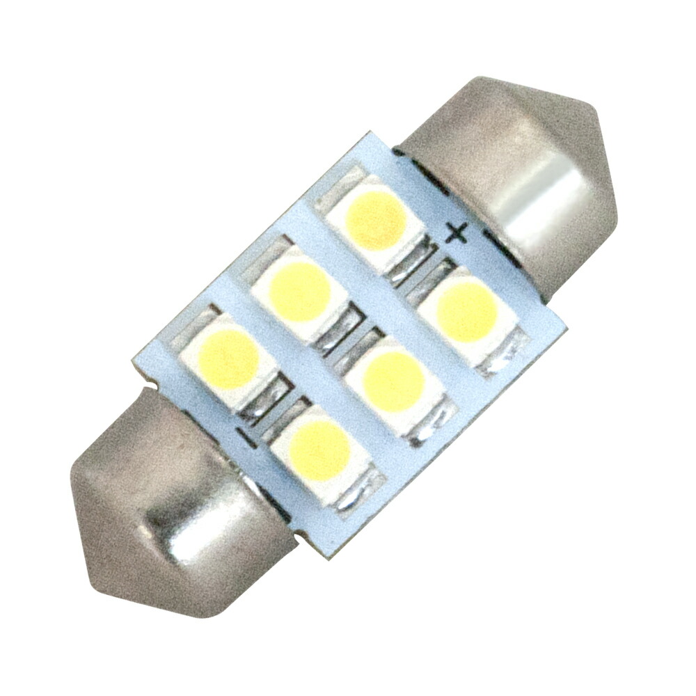 楽天市場】12V SMD6連 T10×28mm T8×28mm兼用 LED 電球 両口金 ルームランプ ホワイト : イネックスショップ