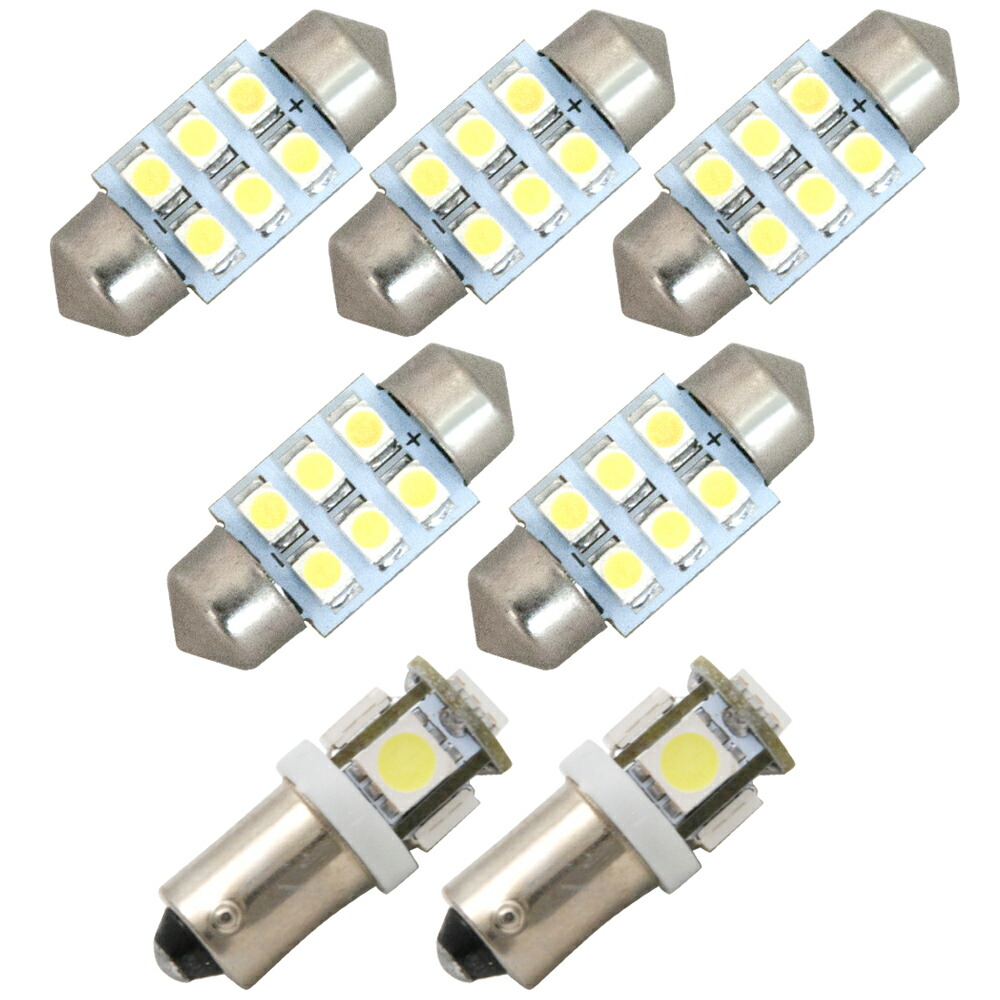 楽天市場】12V SMD6連 T10×28mm T8×28mm兼用 LED 電球 両口金 ルームランプ ホワイト : イネックスショップ