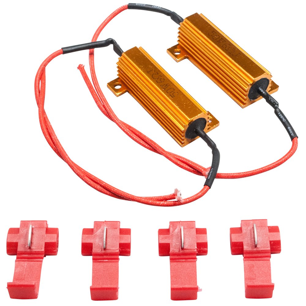 12V車用 LED ウインカー 用 ハイフラ防止抵抗器 2個 50w 6Ω キャンセラー ハイフラ抵抗 イネックスショップ