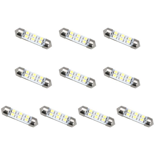 楽天市場】12V SMD6連 T10×28mm T8×28mm兼用 LED 電球 両口金 ルームランプ ホワイト : イネックスショップ