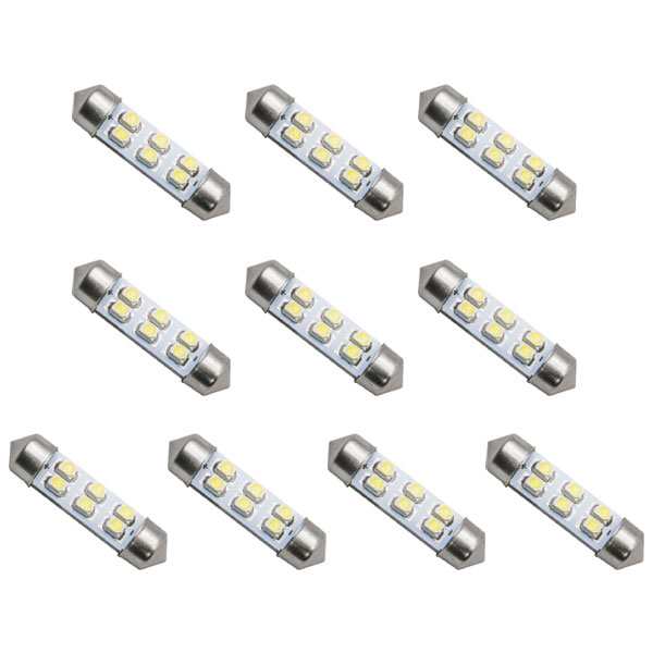 楽天市場】10個セット○○ 12V SMD6連 T10×36-37mm LED 電球 両口金 ルームランプ ホワイト : イネックスショップ