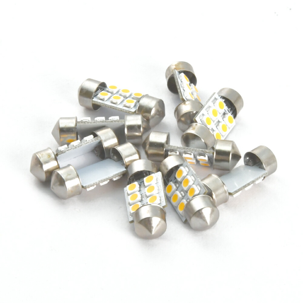 楽天市場】12V SMD6連 T10×28mm T8×28mm兼用 LED 電球 両口金 ルームランプ ホワイト : イネックスショップ