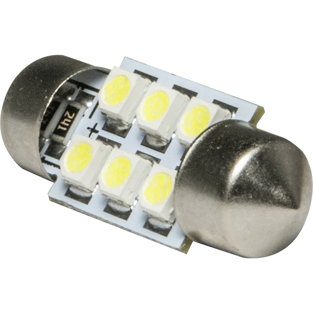 【楽天市場】12V SMD6連 T10×28mm T8×28mm兼用 LED 電球 両口金 ルームランプ ホワイト : イネックスショップ