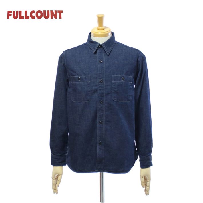 フルカウント 4890 デニムワークシャツ 8ozデニム ワンウォッシュ メンズ DENIM WORK SHIRTS FULLCOUNT