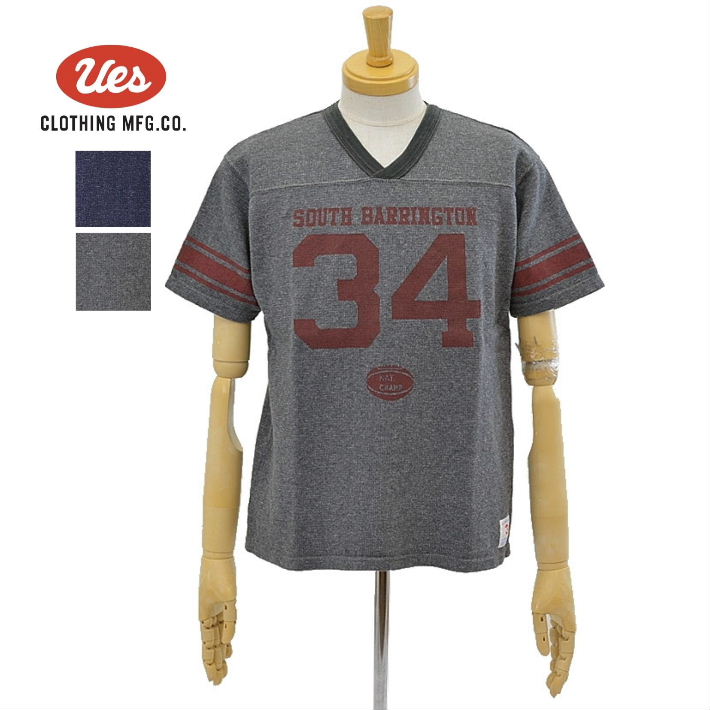 ウエス 652132 Tシャツ 34 Vネック フットボールT プリントT カットソー メンズ UES