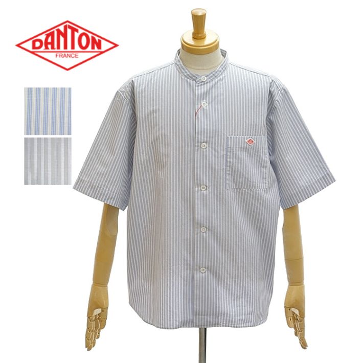 G*d様 DANTONダントンリネン ブランドカラープルオーバー 半袖シャツ40 楽天市場】DANTON ダントン プルオーバー ストライプ リネン