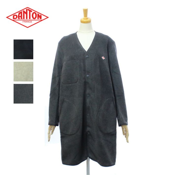楽天市場】34-38 ダントン フリース Vネック ロング カーディガン