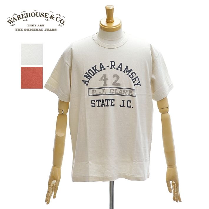 ウエアハウス Lot.4064「ANOKA-RAMSEY」2ND-HAND セコハン Tシャツ クルーネック 半袖 メンズ WAREHOUSE
