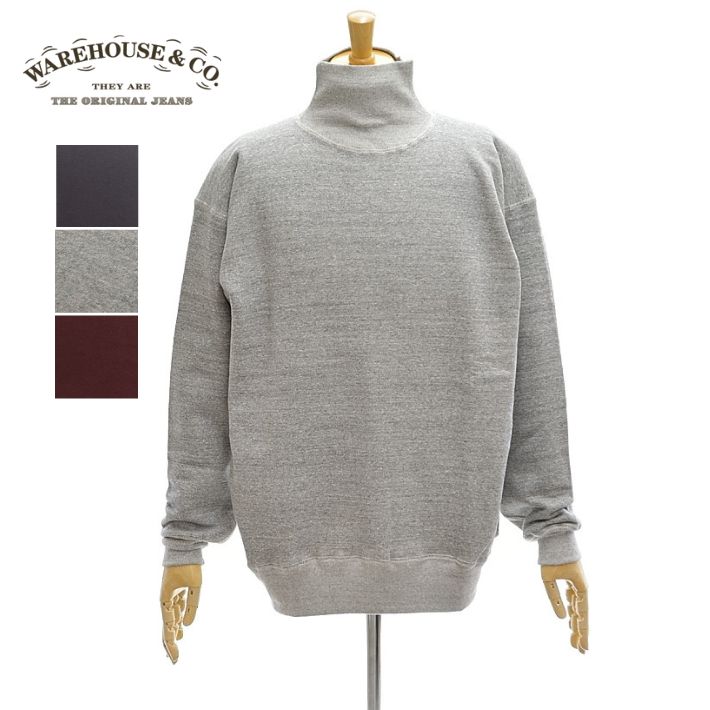 お召しもの棲み家 Lot 468 無地  2本針 ハイネック 汗水 メンズ WAREHOUSE SET IN SWEAT