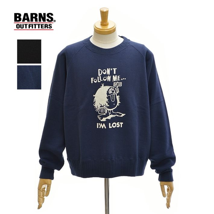 楽天市場】バーンズ BARNS 長袖 ビンテージ スウェット ピグメント BR