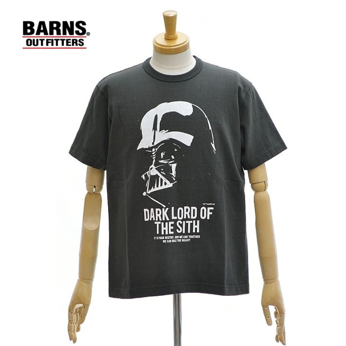 バーンズ BR-26181 スターウォーズ ダースベイダー Tシャツ 吊り編み天竺 プリントTシャツ 半袖 丸首 メンズ BARNS OUT FITTERS [メール便可]