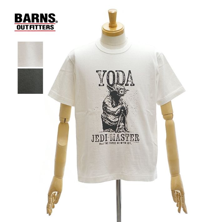 バーンズ BR-26182 スターウォーズ ヨーダ Tシャツ 吊り編み天竺 プリントTシャツ 半袖 丸首 メンズ BARNS OUT FITTERS [メール便可]