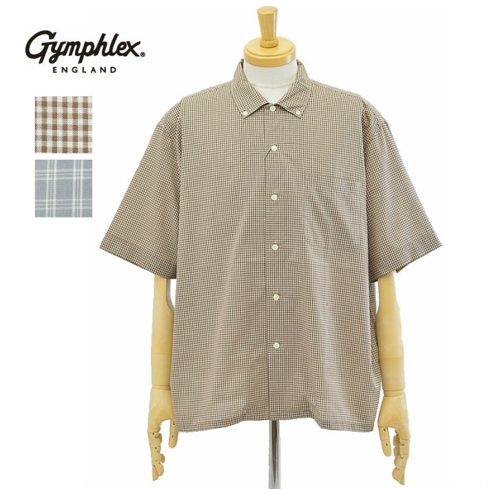 半袖 ボタンダウン J 3811ecp シャツ J 3811ecp T Cチェック ジムフレックス シャツ 正規取扱店 メンズ Gymphlex メンズ