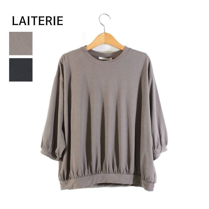 花の冠トリー LC26214 報告天竺 5分袖 パフ捩り レディース LAITERIE
