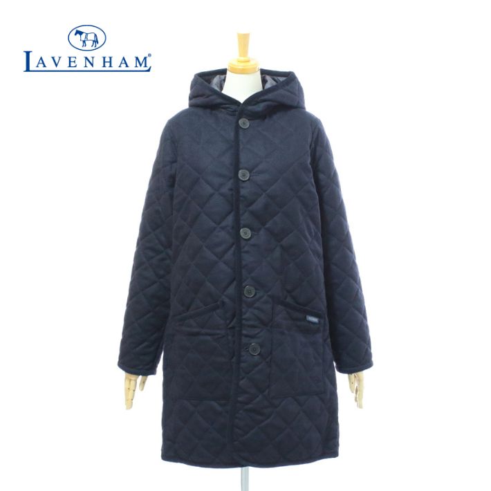 ラベンハム ブランドン SLJ4184 ダークネイビー キルティング コート ウール フード付き WOOL BRUNDON G71 DARK NAVY レディース LAVENHAM|INFINITY Co.,Ltd.