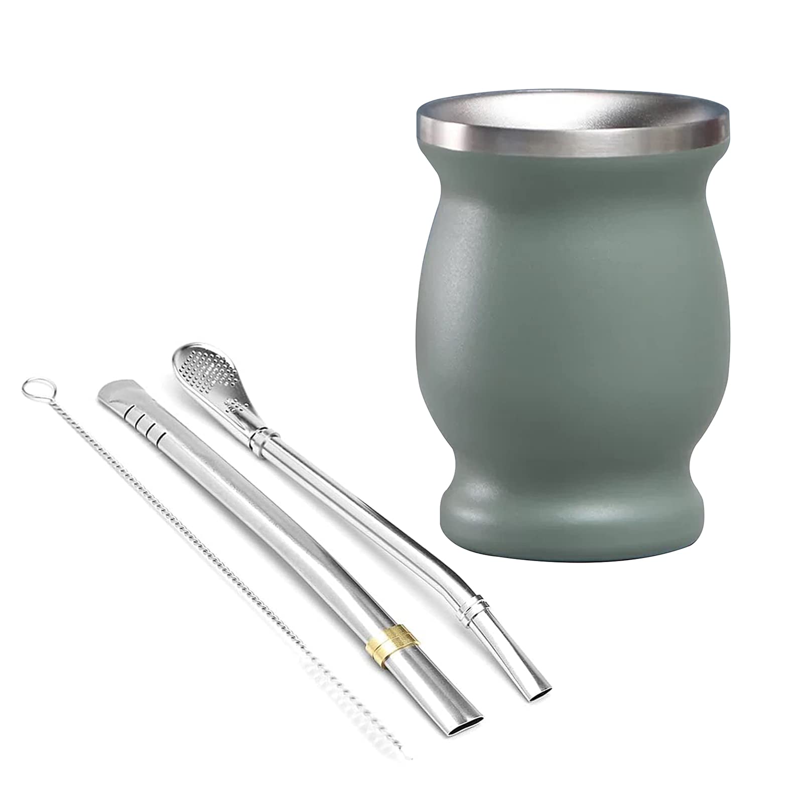 楽天市場】マテ茶 茶器 ボンビージャ 16cm 分解式 （金属製 茶コシ付き