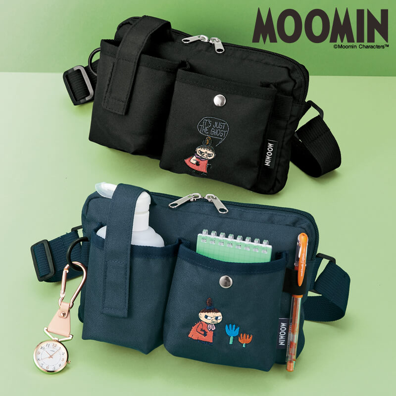 [ムーミン]横型2WAYオーガナイザームーミン ミィ ナースグッズ ナース グッズ ナースポーチ ペンケース ウエストポーチ ポシェット医療用 保育士 訪問介護 訪問看護 看護師 介護士 アンファミエ画像