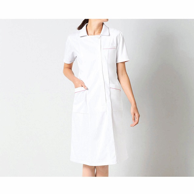 お中元 55 Off ウイルスガード ストレッチオープンカラーワンピース医療用 ナース 看護師 介護士 アンファミエ