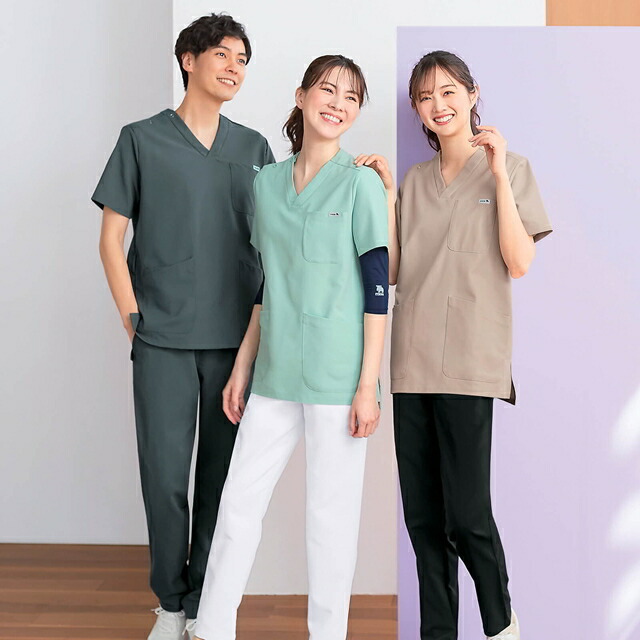 moz モズ]なめらかストレッチ総ゴムパンツ(男女兼用)スクラブ 白衣 パンツ ズボン かわいい 医療 ナース服 医療用 レディース メンズ 女性  男性 半袖 看護師 調理 ナース 介護士 アンファミエ 医薬品・コンタクト・介護 | antiguaboreal.com