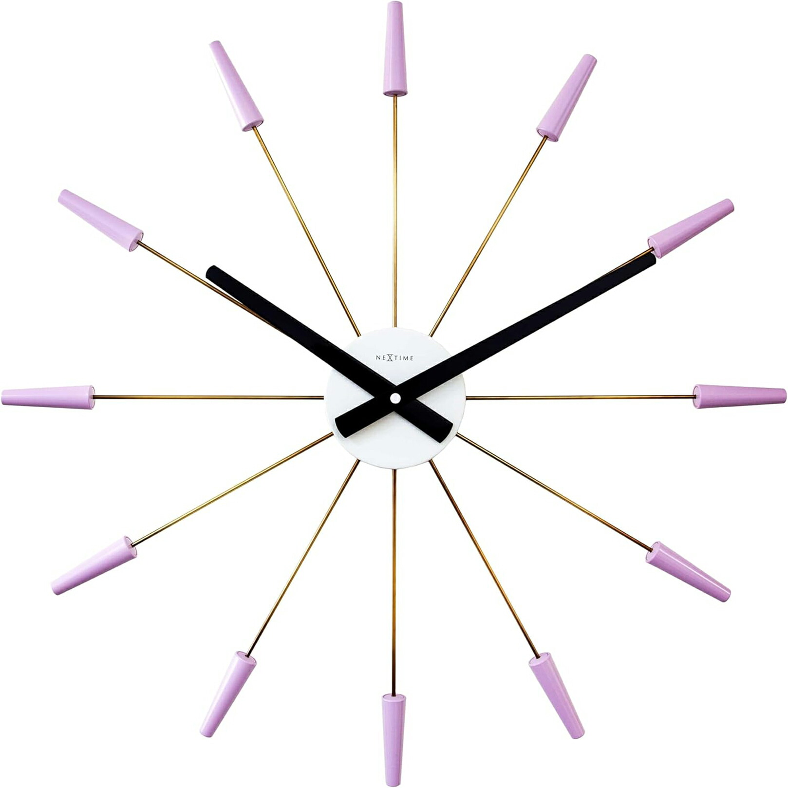 【訳あり】NEXTIME 掛け時計 華やか おしゃれ 静音 ウォールクロック ラベンダー パープル シンプルPLUG INN 2610LA|iiKaKaKuのペット館
