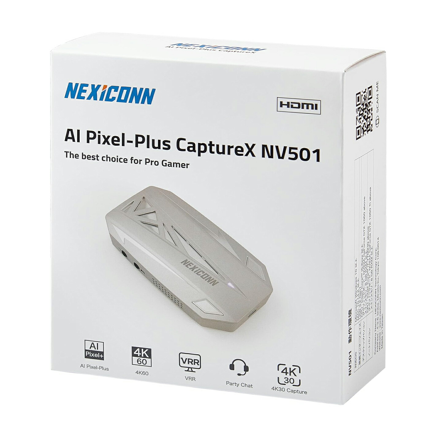 人工知能学 Pixel-Plus CaptureX NV501 外付ゲームキャプチャ 通行手形スルー 4K60fps \u0026 2K180fps 録画相応う 4K60fps HDMI2.1 VRR HDR10 NEXiCONNectorで複数形のプラットホームへ一斉に送達相応う USB繋ぎ合わせる HDMI to USB取り替えっこ有線テレビ アダプター/変換器 OBS