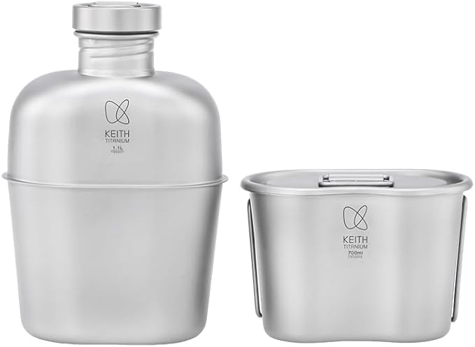 【訳あり】KEITH Ti3060 1100ml+700ml超軽量プラスチックレスチタンケトル、キャンプ、ハイキング、ピクニック、旅行に最適です [並行輸入品] X001A1A2Y7 B0F1SVW5NS