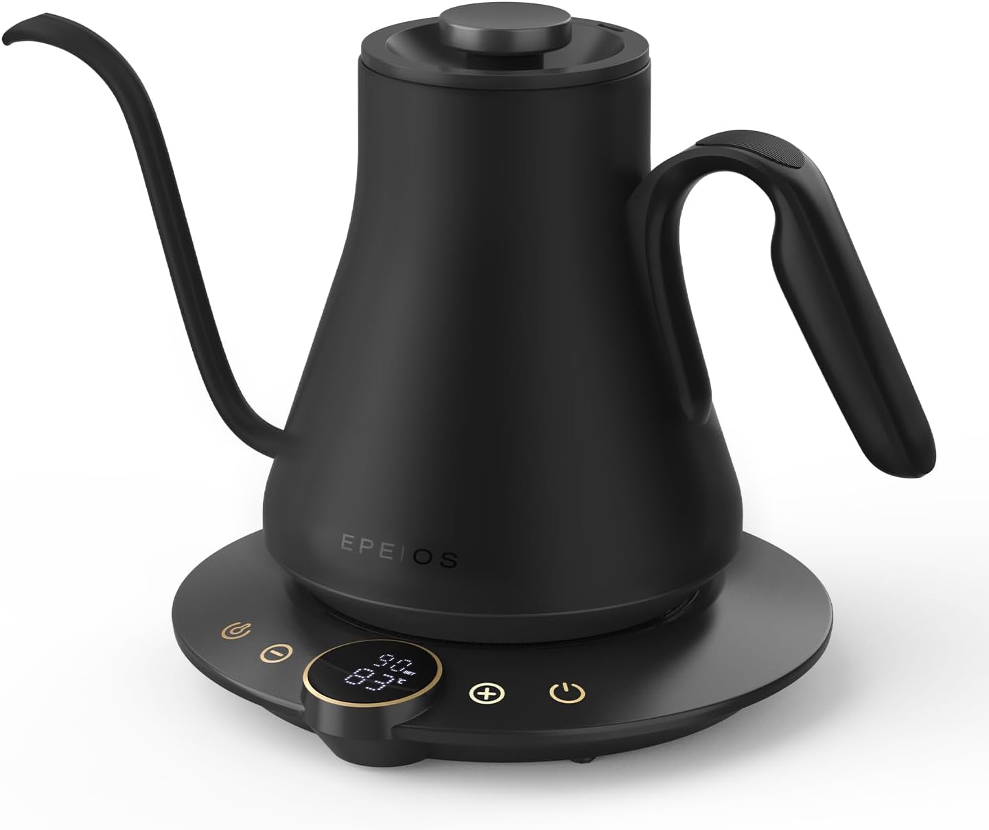 【訳あり】エペイオス(Epeios) 電気ケトル コーヒー 1°C単位の精密調節 ドリップ コーヒーポット 細口ドリップ LED表示パネル 電気ポット ドリップ ポット コンパクト0.9L 1040W ブラック X001906EQJ