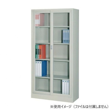 同梱・代引不可一般書庫/D:400タイプ 3×6型引違書庫(ガラス戸) 1号 棚板4枚付 ニューグレー COM-N603G|インフォマート