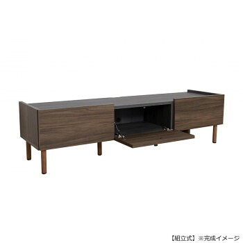 同梱・代引不可日本製組立家具 収納付きテレビ台 テレビボード ウォールナット 木目 co-bs-1500tv-wn｜インフォマート