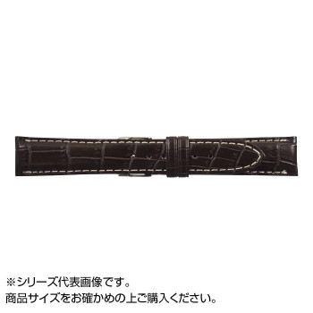 MIMOSA(ミモザ) 時計バンド クロコマット 18mm ブラウン/ホワイトステッチ (美錠:銀) WRM-BW18