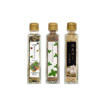 同梱・代引不可みなり (角瓶)十六種の野菜ふりかけ60g・バジルふりかけ60g・にんにくふりかけ40g　各10個セット｜インフォマート